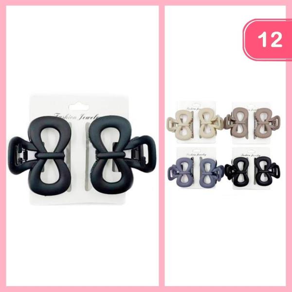 BOW HAIR CLAW CLIP (12 UNITS)