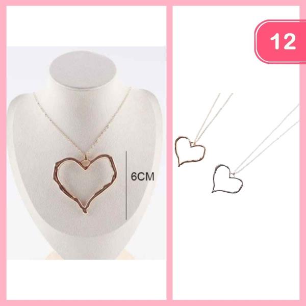 HEART PENDANT NECKLACE (12 UNITS)