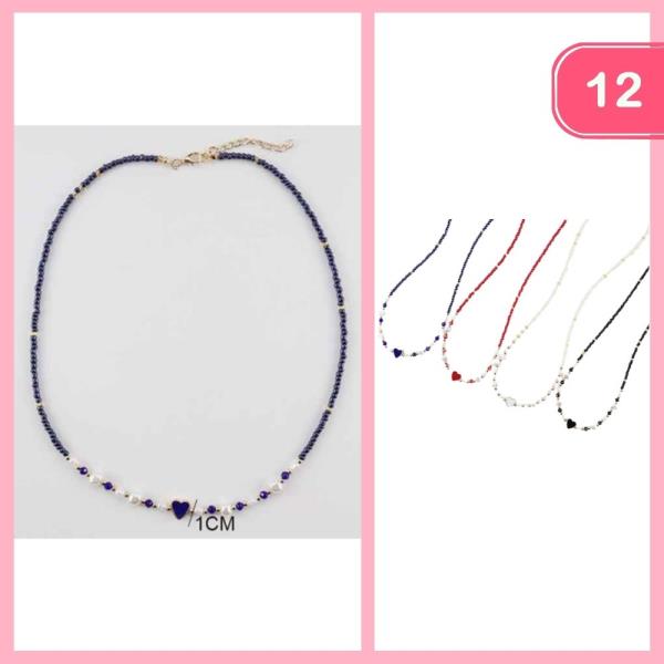 CROSS PENDANT BEADED NECKLACE (12 UNITS)