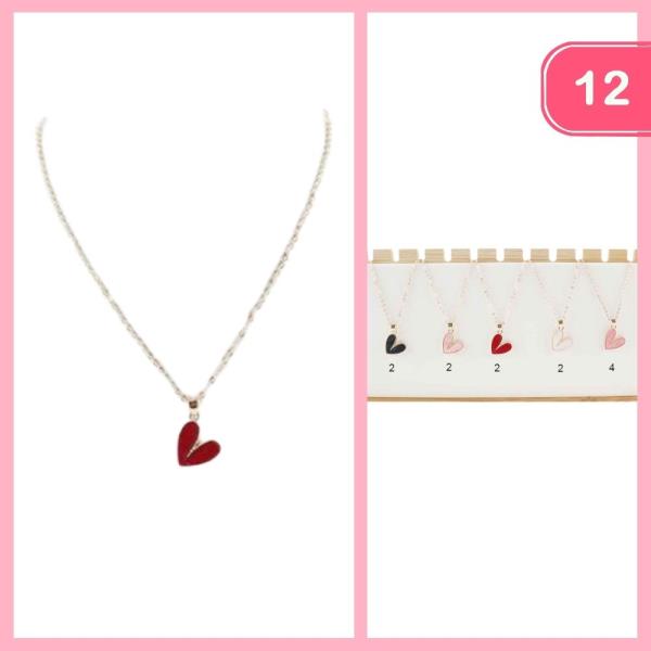 HEART PENDANT NECKLACE (12 UNITS)