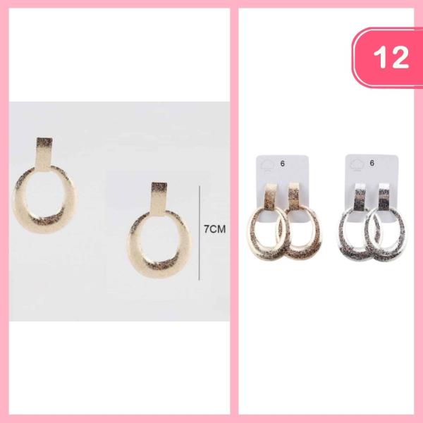 TEXTURED POST ROUND EARRINGS (12 UNITS)