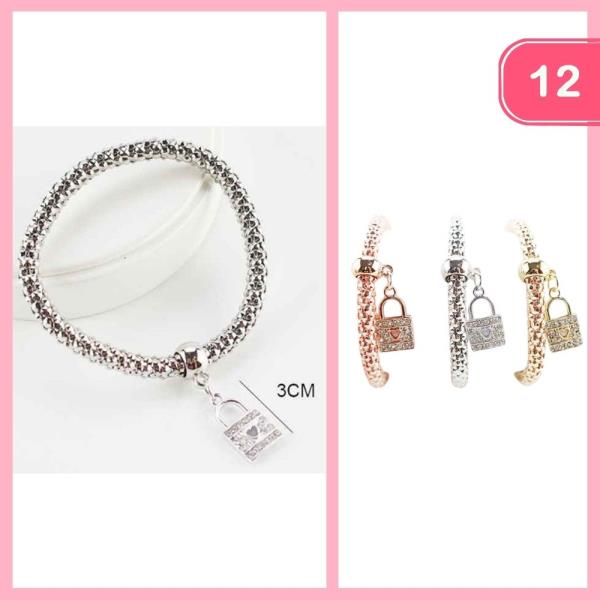 LOCK PENDANT BRACELET (12 UNITS)