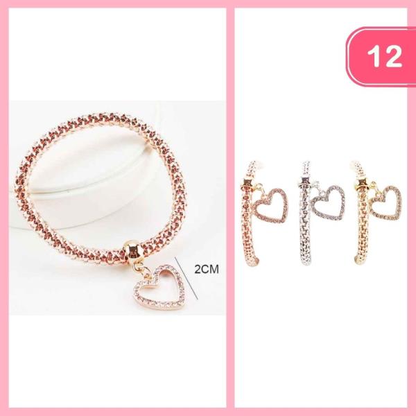 HEART CHARM BRACELET (12 UNITS)