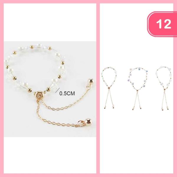ADJUSTABLE BEADED BRACELET (12 UNITS)