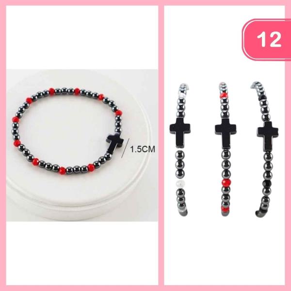 BEADED CROSS BRACELET (12 UNITS)