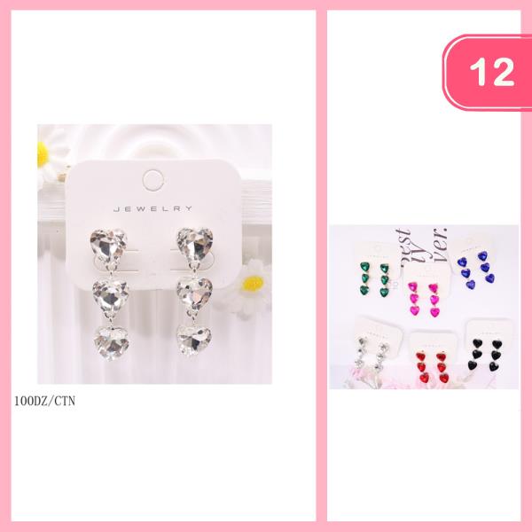 HEART DANGLE EARRING (12 UNITS)