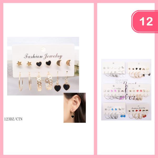 POST HOOP EARRING SET (12 UNITS)