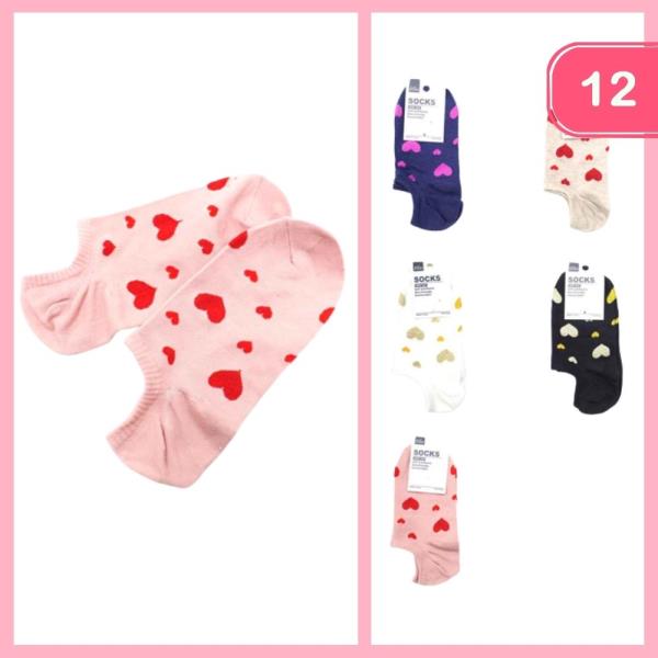 HEART ANKLE SOCKS (12 UNITS)