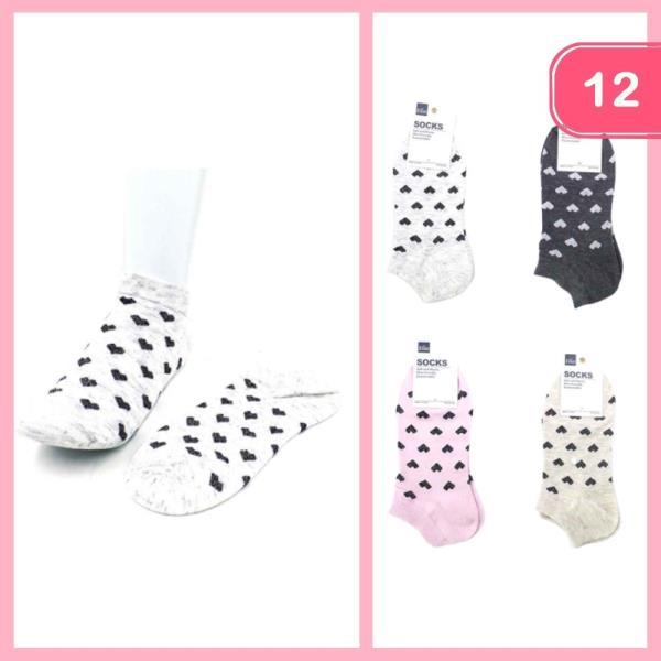 HEART ANKLE SOCKS (12 UNITS)