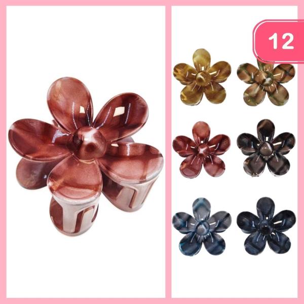 FLOWER HAIR CLAW CLIP (12 UNITS)