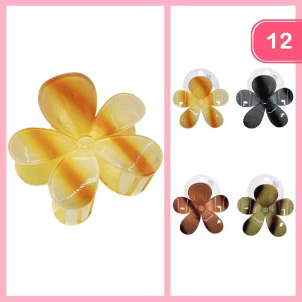 FLOWER HAIR CLAW CLIP (12 UNITS)
