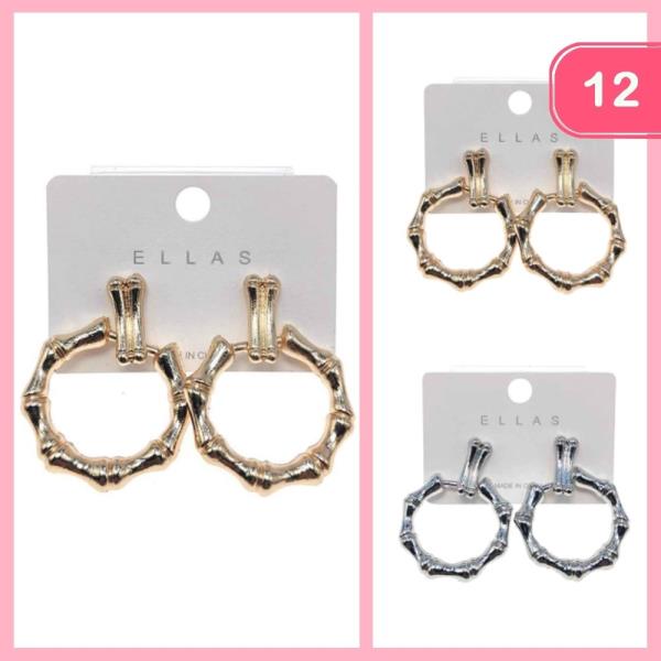 BAMBOO POST DANGLE EARRINGS (12 UNITS)