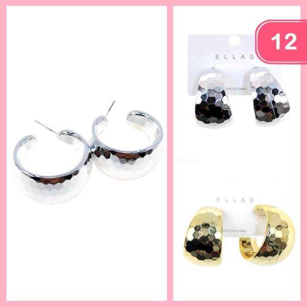 TEXTURED HOOP EARRING (12 UNITS)