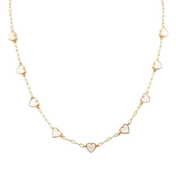 HEART LINK CHAIN STATION NECKLACE