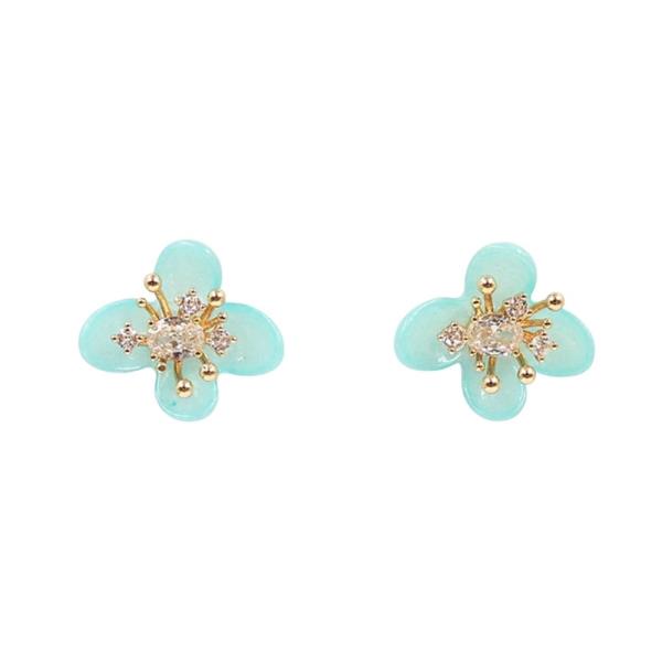 FLOWER RHINESTONE STUD EARRING