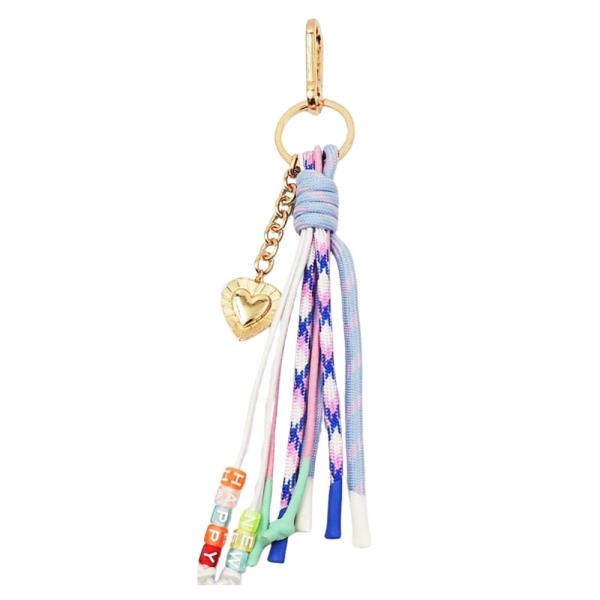 CORD TASSEL MIXED BEAD CHARM BAG CHARM KEYCHAIN