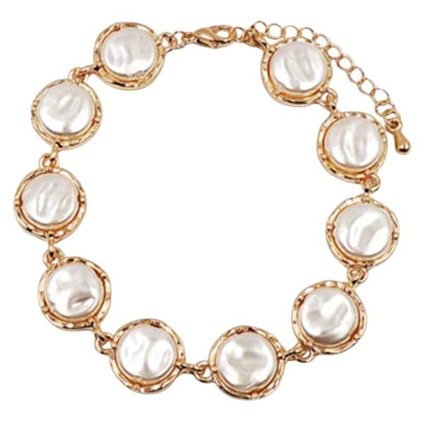 PEARL ACCENT METAL CHAIN BRACELET
