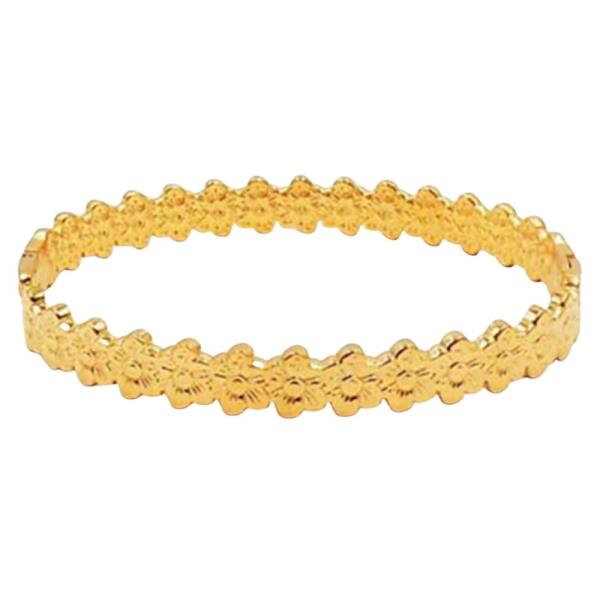 STAINLESS STEELTEXTURED WAVE METAL BANGLE BRACELET