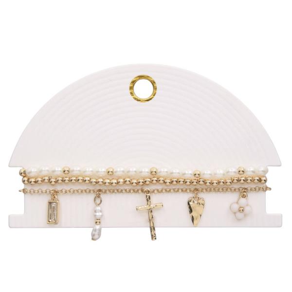 CROSS ASSORTED CHARM BEADED BRACELET SET