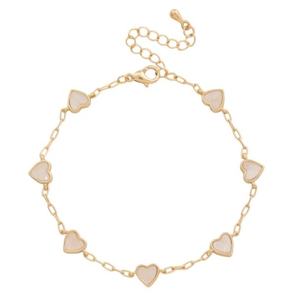 HEART CHARM STATION METAL BRACELET