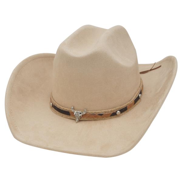 LONGHORN COW/JUTE BRAID BAND COWBOY HAT