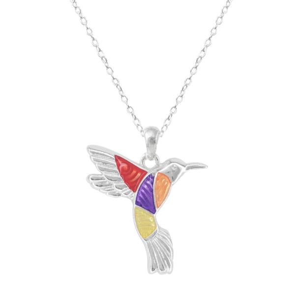 HUMMINGBIRD PENDANT METAL NECKLACE