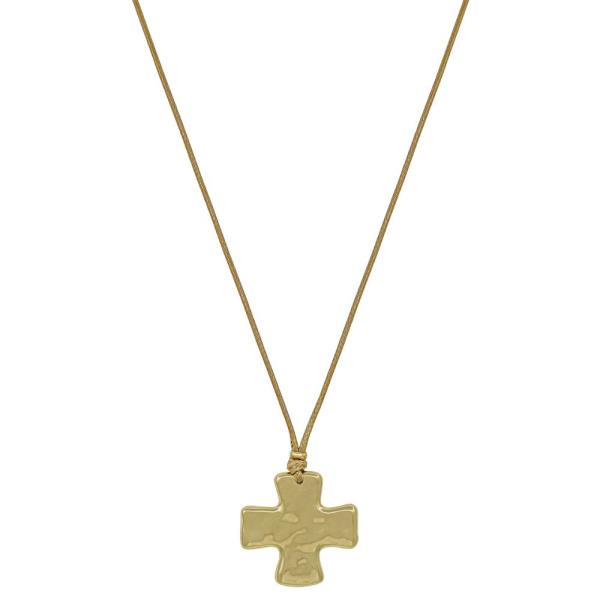CROSS METAL PENDANT CORD NECKLACE