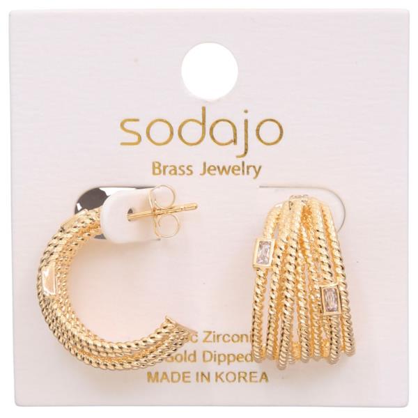 SODAJO TEXTURED MULTI HOOP OPEN HOOP EARRING