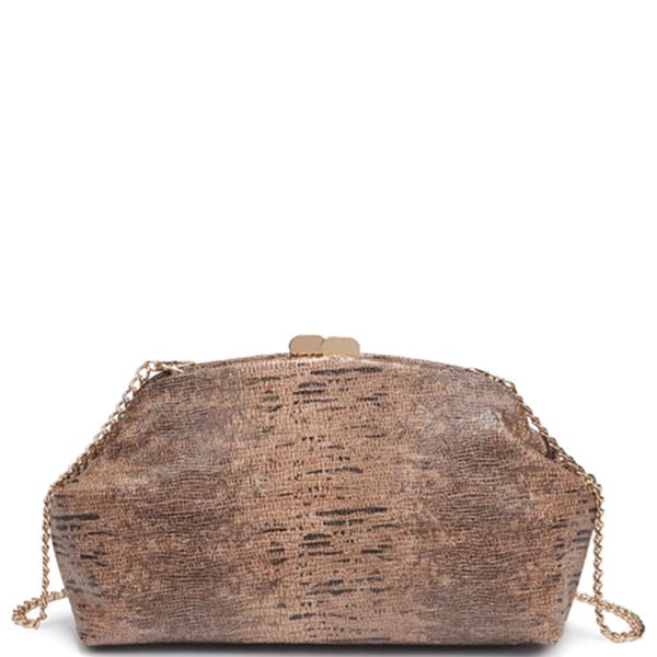 CAMILLE SNAKE PRINT CLUTCH BAG