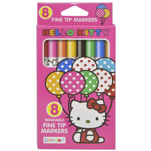 HELLO KITTY 8 COUNT FINE TIP MARKERS