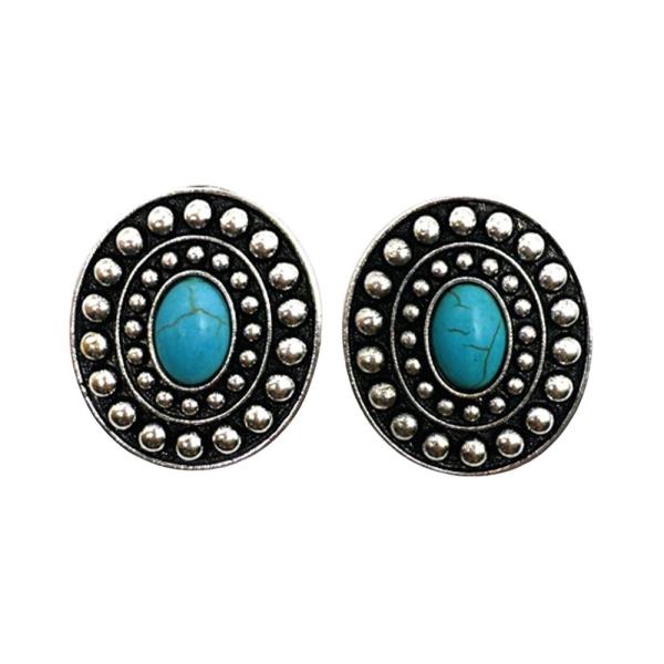 WESTERN TURQUOISE CONCHO EARRING