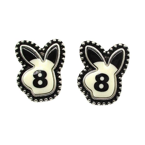 WESTERN NUMBER 8 BUNNY POST EARRING