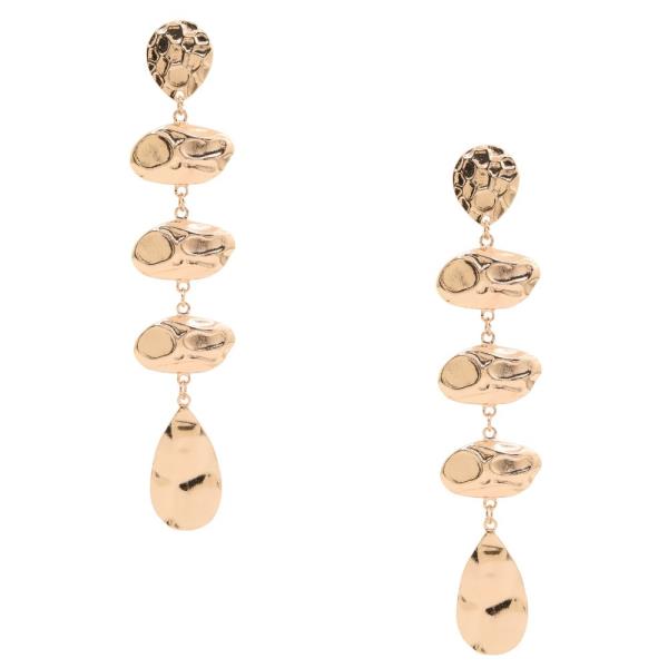 SDJ HAMMERED METAL DANGLE EARRING