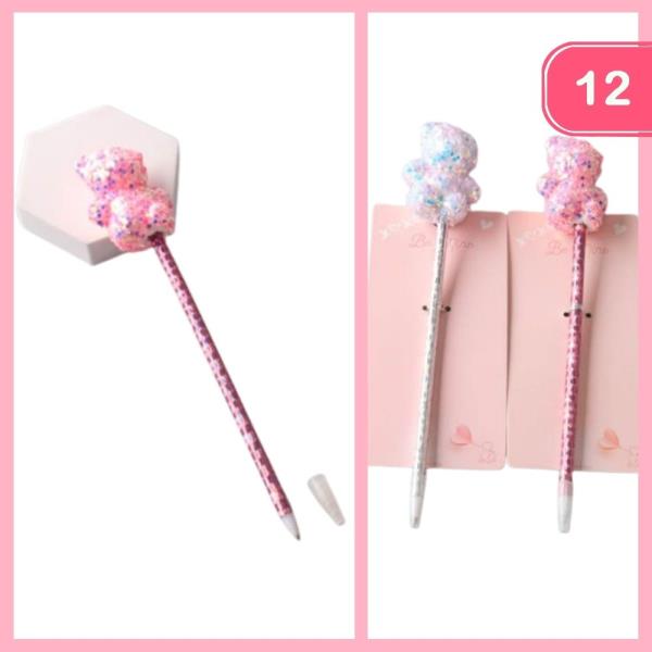 GLITTER BEAR PEN (12 UNITS)