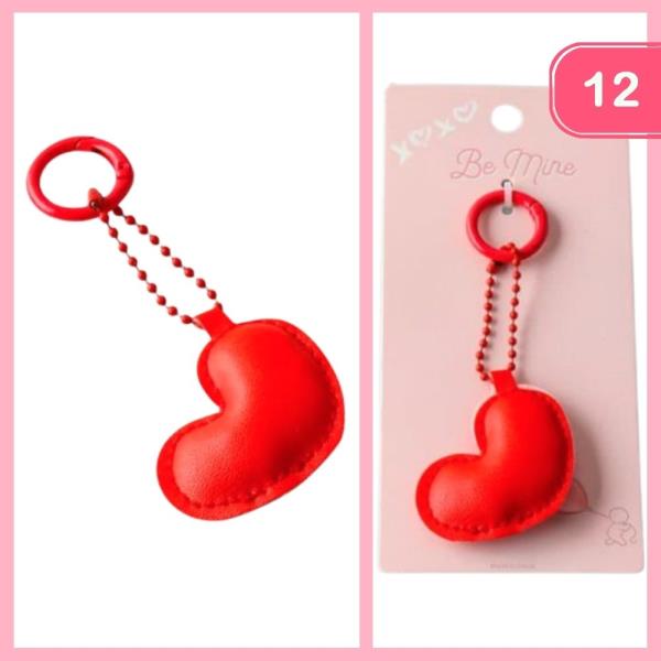 VALENTINE LEATHER HEART KEYRING (12 UNITS)