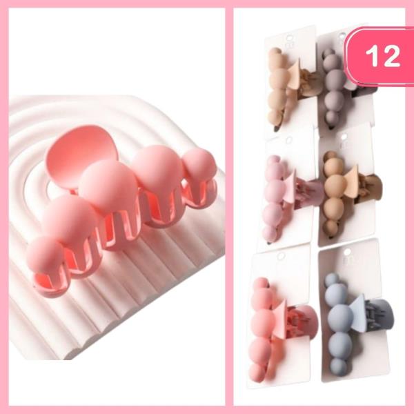 MATTE GRADUATED BEADS CLAW CLIP (12 UNITS)