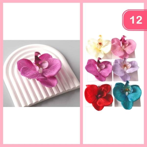 ARTIFICIAL ANTIQUE ORCHID HAIR CLIP (12 UNITS)