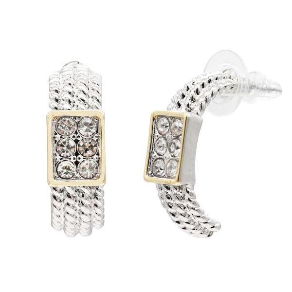 14K TWO TONE HOOP EARRINGS