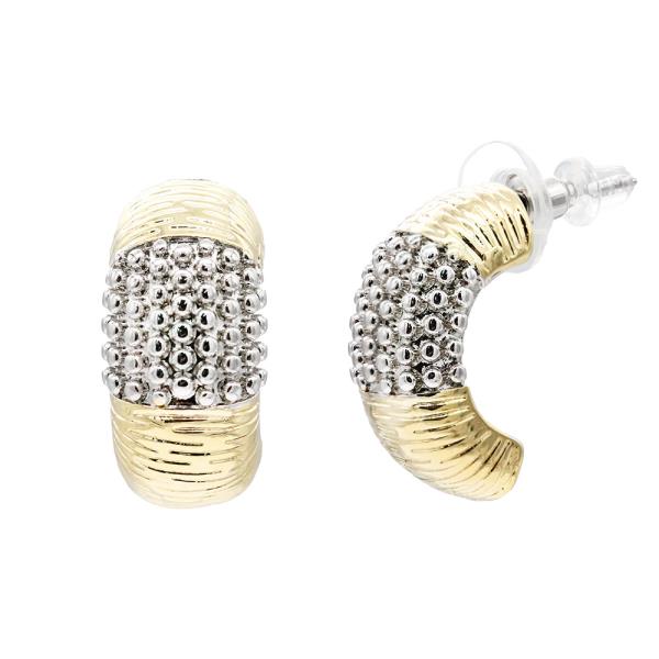 14K TWO TONE HOOP EARRINGS