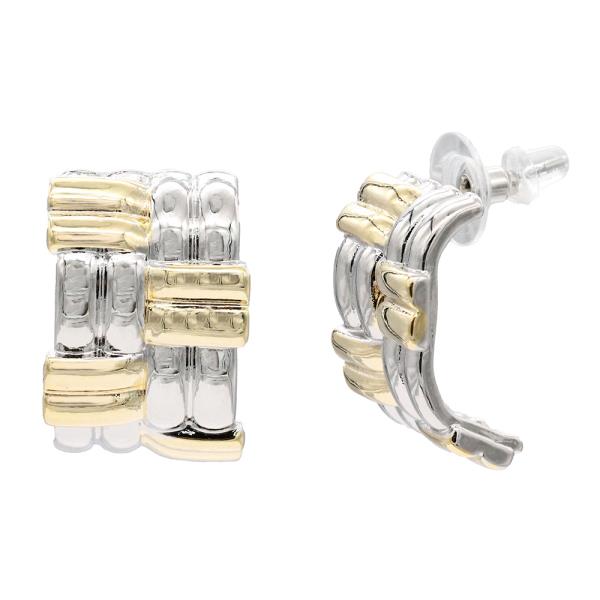 14K TWO TONE HOOP EARRING