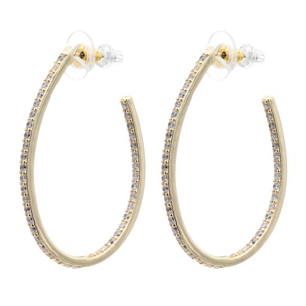 CUBIC ZIRCONIA HOOP EARRING
