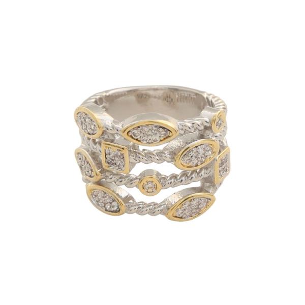 TWO TONE CUBIC ZIRCONIA RINGS