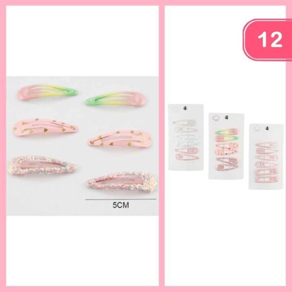 RAINBOW HEART SNAP HAIR CLIP (12 UNITS)