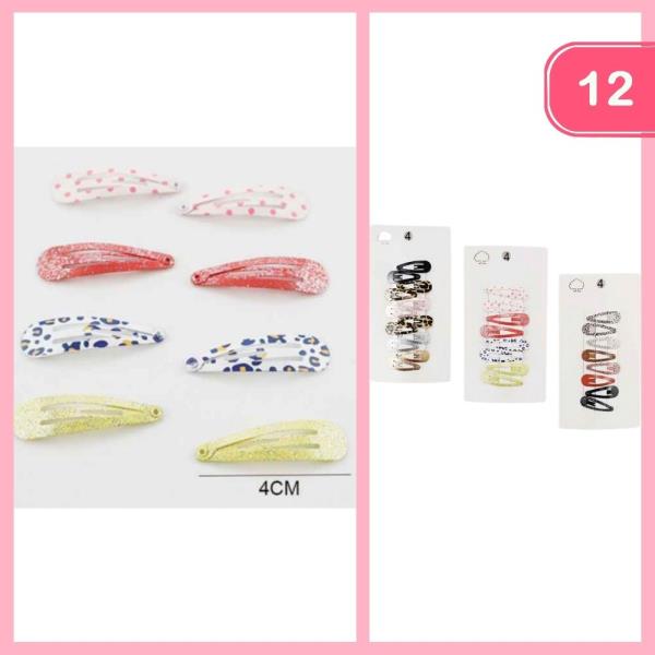 SNAP HAIR CLIPS (12 UNITS)