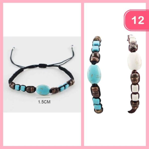 BEADED ADJUSTABLE BRACELET (12 UNITS)