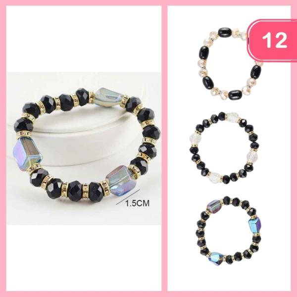 RHINESTONE BEADED BRACELET (12 UNITS)