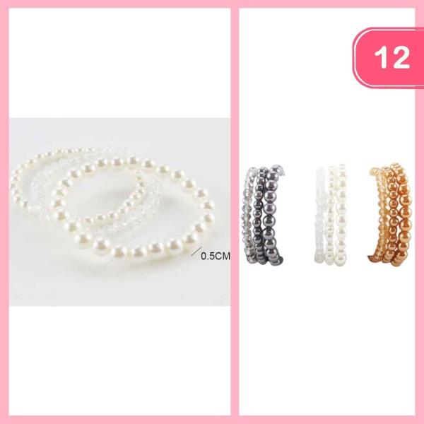STACKABLE PEARL BEADED BRACELET (12 UNITS)