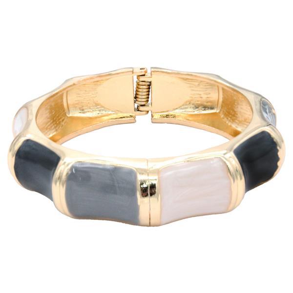 GOLD PLATED WITH COLOR ENAML HINGED BANGLES BRACELET