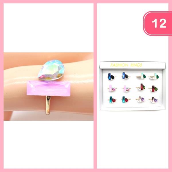 RHINESTONE RING (12 UNITS)