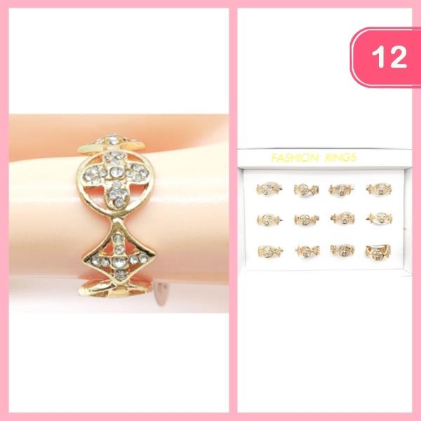 RHINESTONE RING (12 UNITS)